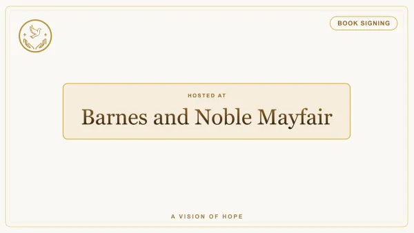 Barnes & Noble Mayfair Book Signing | Andrew Drasen | A Vision of Hope event flyer