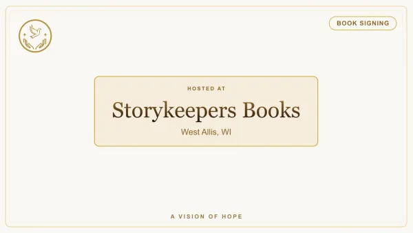 Storykeepers Books Author Meet & Greet | Andrew Drasen | A Vision of Hope event flyer