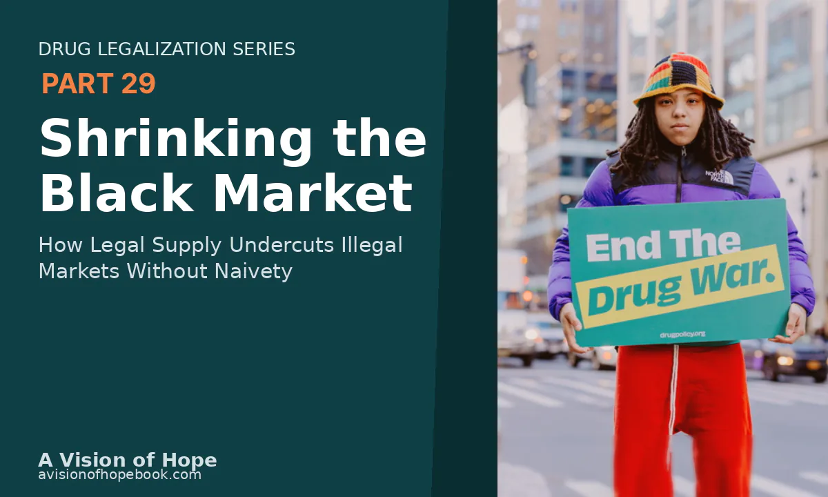 Graphic: Shrinking the Black Market — Part 29 featured image about regulated drug supply and black market drugs